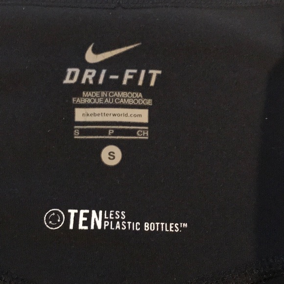 Nike Black Leggings Small S Dri-fit Neon Zipper - Picture 8 of 10